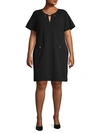 TOMMY HILFIGER PLUS SCUBA CREPE SHIFT DRESS,0400012285431