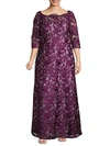 JS COLLECTIONS PLUS EMBROIDERED LACE GOWN,0400012358825