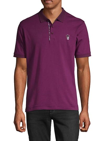 Robert Graham Lucifer Classic-fit Skull-embroidered Polo