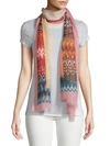 MISSONI MIXED-PRINT SCARF,0400097450209