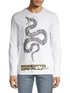 ROBERTO CAVALLI SPORT GRAPHIC LONG-SLEEVE COTTON TEE,0400011762906