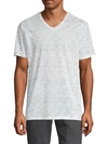 VINCE CAMUTO PERFORATED V-NECK TEE,0400012406649