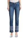 DEREK LAM JANE EMBROIDERED ANKLE JEANS,0400099545744