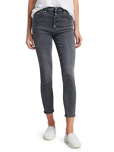 J Brand Lillie High-rise Crop Skinny Jeans In Grey