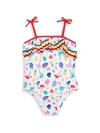 ANDY & EVAN LITTLE GIRL'S PRINTED RUFFLE SWIMSUIT,0400012309718