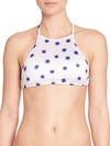 MADE BY DAWN CORAL HIGH-NECK HALTER BIKINI TOP,0400098755879