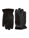 UGG LEATHER FAUX FUR-LINED TECH GLOVES,0400011595676