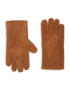 PORTOLANO SHEARLING-LINED SUEDE GLOVES,0400012384697