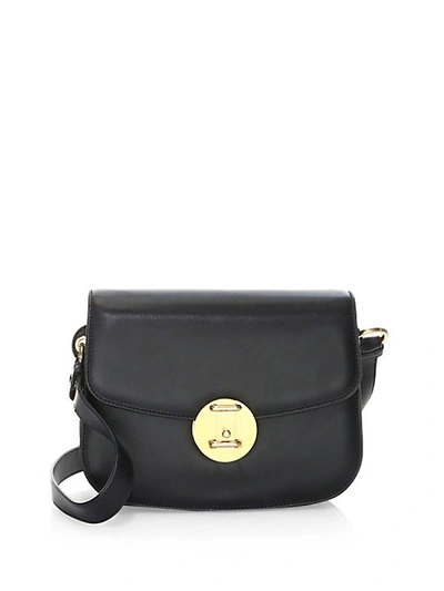 Calvin Klein Small Round Leather Lock Shoulder Bag