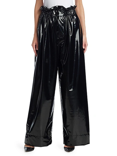 Tre By Natalie Ratabesi Louise Wide Leg Paperbag Pants In Black