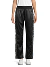 ROBERTO CAVALLI SPORT EMBELLISHED SATIN TRACK PANTS,0400011363297