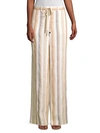 LAFAYETTE 148 COLUMBUS LINEN STRIPE WIDE LEG PANTS,0400011621503