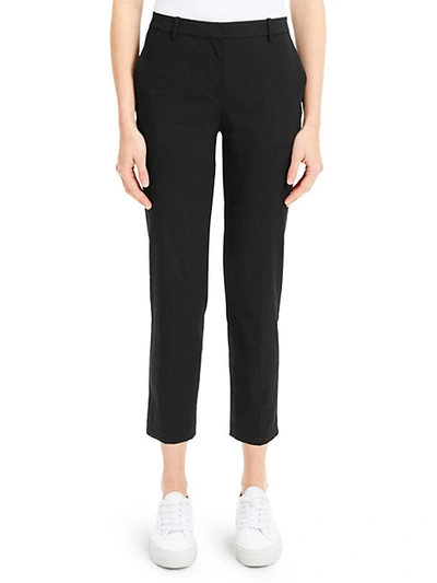 Theory Crunch Cropped Stretch-linen Trousers