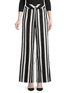 ALICE AND OLIVIA STRIPED LINEN-BLEND PANTS,0400012305715