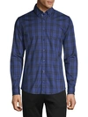 HUGO BOSS CHECKERED-PRINT LONG-SLEEVE SHIRT,0400011890869