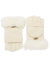 Adrienne Landau Dyed Rabbit Fur Trimmed Gloves