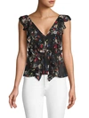 MARISSA WEBB VIOLA FLORAL SILK TOP,0400010464183