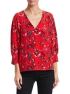 TANYA TAYLOR CLIO FLORAL CLUSTERS SILK TOP,0400011035931