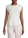 REBECCA MINKOFF GATHERED SLEEVELESS TOP,0400011373397