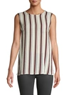 BRUNELLO CUCINELLI STRIPED SILK TOP,0400011432933