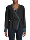 BCBGMAXAZRIA ASYMMETRICAL LONG-SLEEVE TOP,0400011594644