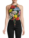 ALICE AND OLIVIA FLORAL-PRINT SILK TOP,0400012305669