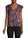 SANCTUARY FLORAL-PRINT PEPLUM TOP,0400012456577