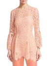 LELA ROSE BELL SLEEVE CORDED LACE BLOUSE,0400012456045