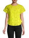 DIANE VON FURSTENBERG NELLIE FLORAL LACE TOP,0400012416727