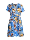FRENCH CONNECTION CLARIBEL FLORAL WRAP DRESS,0400012555074