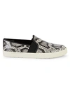 VINCE PRESTON EMBOSSED SNAKESKIN LEATHER SNEAKERS,0400010925501