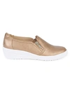 ANNE KLEIN YURIKO METALLIC SLIP-ON WEDGE SNEAKERS,0400010940731