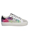 VINTAGE HAVANA EMBER MULTI TIE-DYE LEATHER SNEAKERS,0400012567801