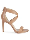 KENNETH COLE BROOKE CRISS-CROSS LEATHER D'ORSAY HIGH-HEEL SANDALS,0400010826513