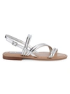 STEVE MADDEN FRISO STRAPPY METALLIC LEATHER FLAT SANDALS,0400010695440