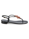 GIUSEPPE ZANOTTI EMBELLISHED LEATHER THONG SANDALS,0400012004702