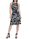 DONNA KARAN PRINTED FIT-AND-FLARE DRESS,0400011159568