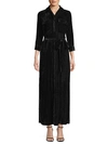 L Agence Cameron Crinkle Velvet Shirtdress