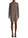 JOIE LEOPARD-PRINT HALF-ZIP SHIRTDRESS,0400011502426