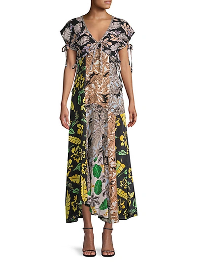 3.1 Phillip Lim / フィリップ リム Mixed-print Maxi Silk-blend Dress