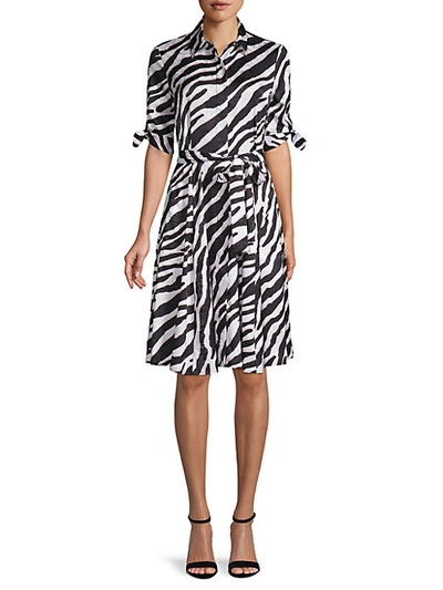 Calvin Klein Zebra-print Shirtdress In Petal Multi