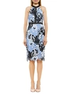 ALEXIA ADMOR EMBROIDERED HALTER SHEATH DRESS,0400012295058