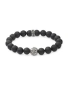 KING BABY STUDIO BLACK ONYX AND STERLING SILVER BRACELET,0400088513369