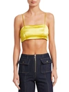 ELIZABETH AND JAMES NIKKI SATIN CROP TOP,0400011695155