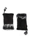 ADRIENNE LANDAU DYED RABBIT FUR-TRIM FINGERLESS GLOVES,0400099008358