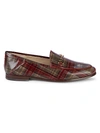 SAM EDELMAN LORAINE PLAID-PRINT LEATHER LOAFERS,0400012009297