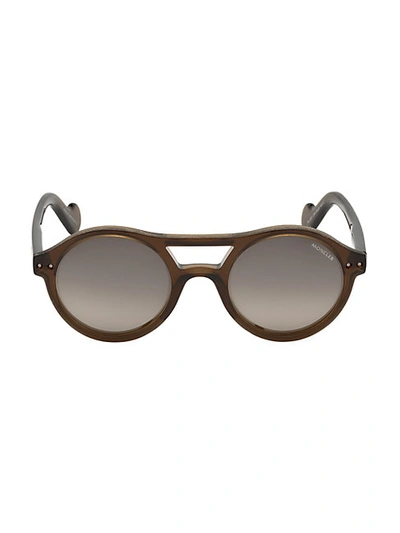 Moncler 51mm Injected Double Bridge Round Sunglasses