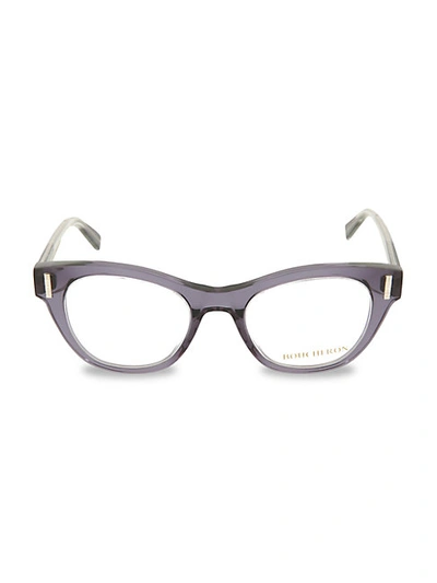 Boucheron Modified Cat Eye 49mm Optical Glasses In Purple Clear