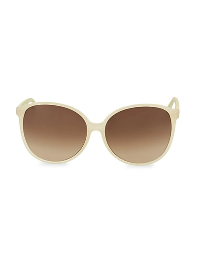 Linda Farrow 61mm Round Novelty Sunglasses In Almond