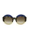 GUCCI 51MM TRICOLOR ROUND SUNGLASSES,0400012677319